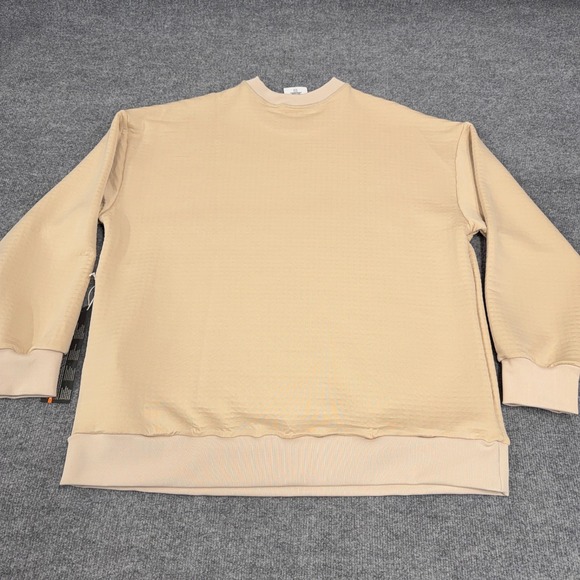 Obermeyer Sweatshirt Mens Large Tan Polartec Explorer Tech Crewneck Off Grid - Picture 12 of 13